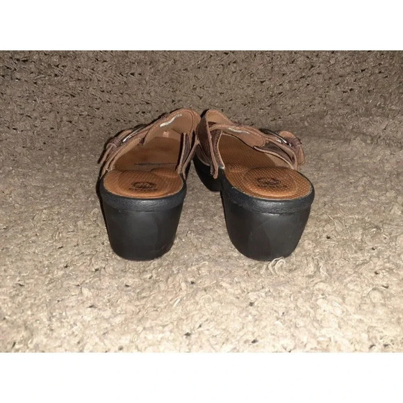 CROCS-Cobbler Buckle Clog Mules Brown Leather 15513-Sz 9-Excellent - Picture 5 of 7